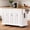 White, variant on 54'' Large Kitchen Island with Wood Drop Leaf, Rolling Kitchen Cart on 4 Wheels with 4 Doors and 3 Drawers, Kitchen Island with Storage for Kitchen, Dining Room, Black