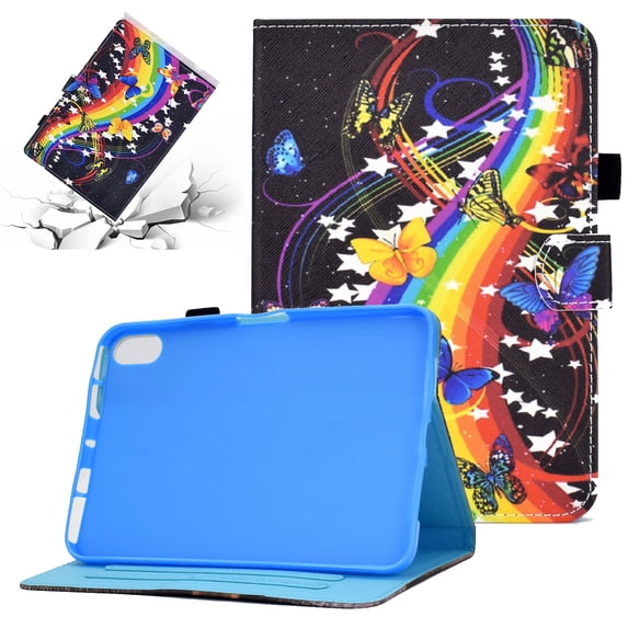 SaniMore Case for iPad 10th Generation 10.9" 2022, Auto Wake/Sleep Pen/Card Holder Stand Dual Angle PU Leather Case Soft TPU Back Color Painting Magnetic Protective Case, Musical Butterflies