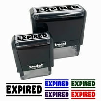 Expired Bold Border Top Bottom Self-Inking Rubber Stamp Ink Stamper for Business Office - Red Ink - Large 2-3/4 Inch