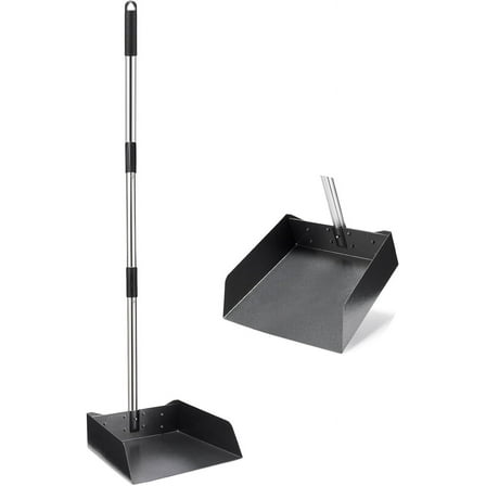 Dust Pans with Long Handle - 39” Heavy Duty Metal Upright Dustpan - Long Handled Stand Up Dustpans - Best Dustpans for Home/Lobby/Shop/Garage/Yard