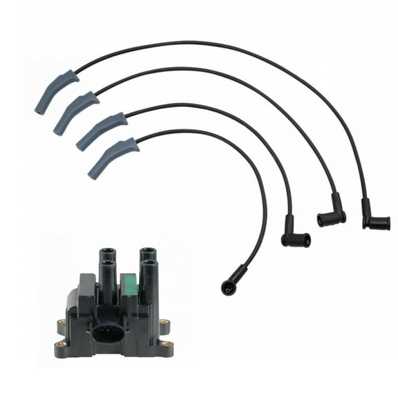 TRQ Ignition Coil & Spark Plug Wire Kit Set for Ford Focus 2.0L SOHC New ICA79697