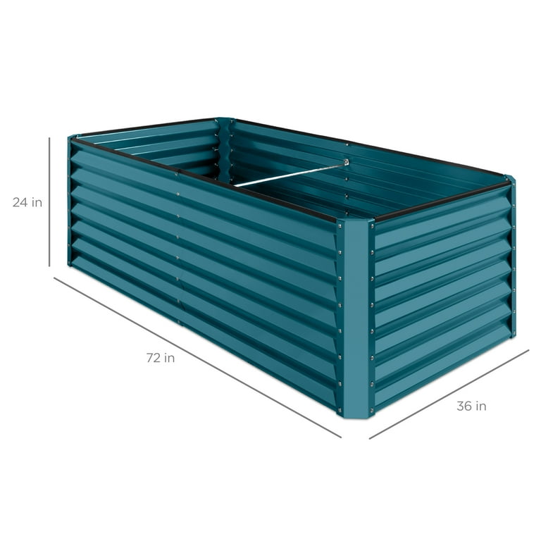 Best Choice DIY 6x3x2ft Metal Raised Garden Bed, Planter for