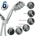 thumbnail image 6 of HOPOPRO Shower Head with Handheld 6 Setting Sprayer High Pressure Showerhead with Hose, Chrome with Water Saving, 6 of 7