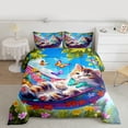 thumbnail image 2 of Homewish Kawaii Cat Full Size Comforter Sets,Pet Kitten Bedding Comforter Set,Rainbow Flower Butterfly Bedding Sets For Girls Teens,Breathable Home Decor Reversible,3-Piece, 2 of 8
