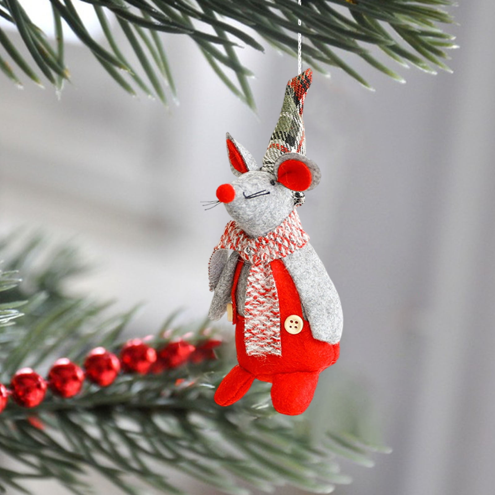 Todaioua Ornement Plat Souris De Noël - Décoration Suspendue Pour Tableau De Bord Arbre, Cadeau Festif De Vacances Pour Les Amoureux Des Animaux, Décoration De Noël En Acrylique Légère