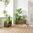 thumbnail image 4 of Wallowa Metallic Heavy Long and Large Outdoor/Indoor Planter Box 38Lx15Wx15H inches, 40lb Espresso, 4 of 6
