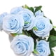 thumbnail image 5 of Naiovety Rosa Artificial falsa, 10 cabezas, de flores de seda, ramo de boda, decoración de fiesta en casa Decoración cielo azul claro, 5 of 6