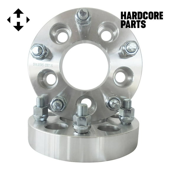 2 QTY Wheel Spacers Adapters 1.25" fits all 5x45 vehicle to 5x5 wheel patterns with 1/2-20 threads - Compatible with JEEP CJ Wrangler JK TJ YJ