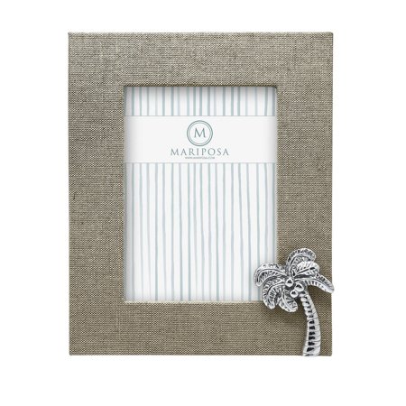 Natural Linen w Palm Tree Icon 5x7 Frame by Mariposa - 5x7