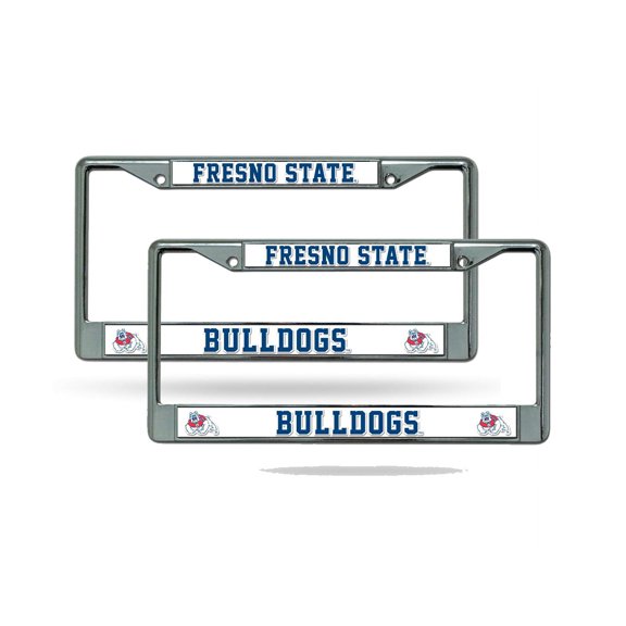 Fresno State Bulldogs Chrome Metal License Plate Frame - Set of 2 Frames