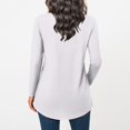 thumbnail image 4 of Womens Long Sleeve Shirt Crew Neck Casual Top Basic Blouse Fall Fashion Loose Fit Tunic Elegant Y2K Style Outfits White L, 4 of 5