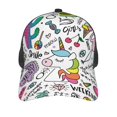 thumbnail image 3 of Lsque Fun Animal with Unicorn Printed Trucker Hat - Baseball Cap for Men Women - Breathable Mesh Side, Adjustable Fit - for Casual Wear, 3 of 7