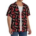 thumbnail image 2 of Fotbe Heart and love Camisa Estampada de Manga Corta para Hombre, Casual de Verano, Estilo Playero, Sin Arrugas-Medium, 2 of 5