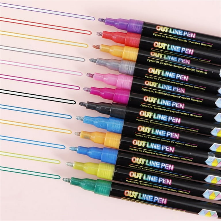 Colored Markers Dual Fx Double Line Marker Tomorotec D Two Line