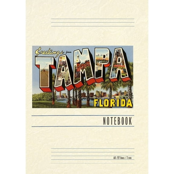 Vintage Lined Notebook Greetings from Tampa, Florida (Paperback)