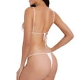 thumbnail image 5 of Wyobmus Women's Bikini Set 2 Piece Bikini Swimsuit Mini Halterneck Triangle Top Thong Micro Swimwear Lingerie Set White, 5 of 5