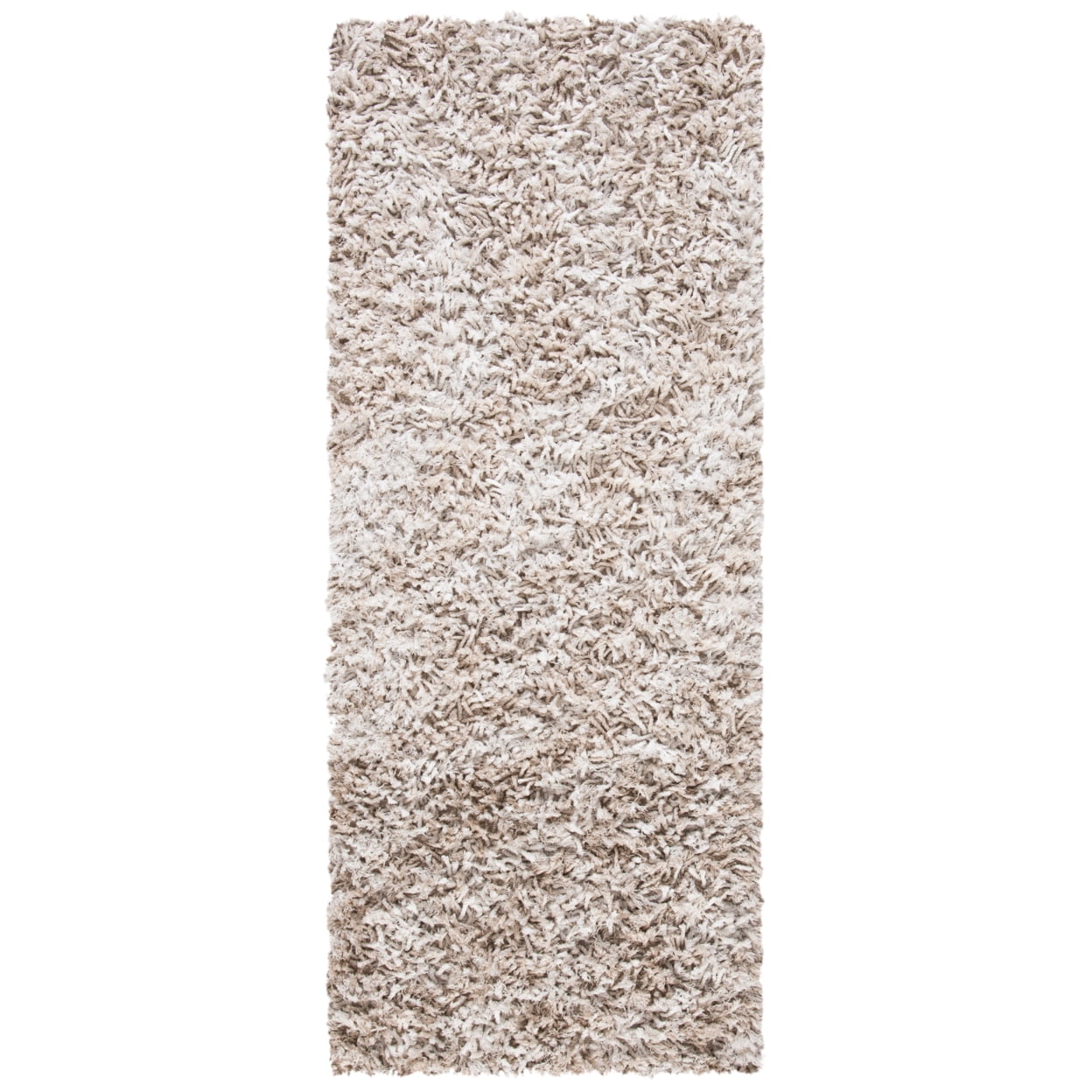 SAFAVIEH Rio Kynaston Solid Polyester Shag Area Rug, Beige/Ivory, 2'6" x 4'