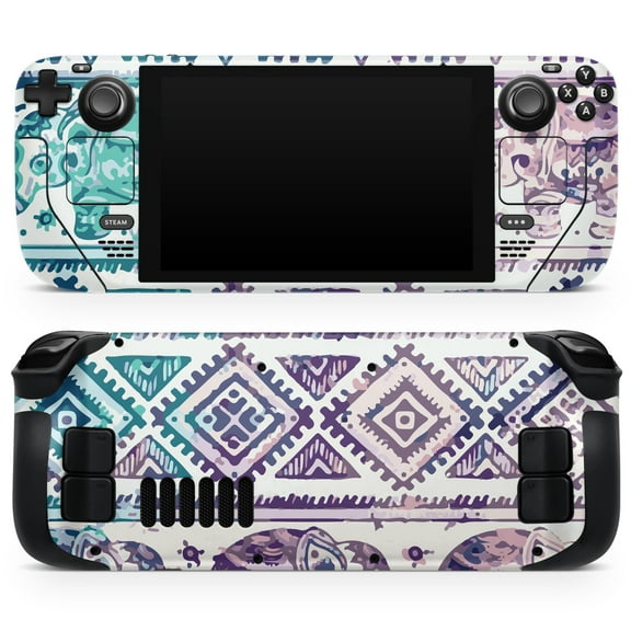 Design Skinz - Compatible with Steam Deck - Skin Decal Protective Scratch-Resistant Removable Vinyl Wrap Cover - Tie-Dyed Aztec Elephant Pattern V2