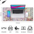 thumbnail image 5 of Long Mouse Pads for Desk,Pioneer Flower Floral Print Pattern Desk Mats on Top Of Desks, Desk Mouse Pad Extra Large with 3mm Non-Slip Base and Stitched Edge for Gaming,Office,Work,Home 35.4"x15.7", 5 of 6