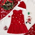 thumbnail image 2 of Gaexia Kids Christmas Outfits,Child Xmas Girls Sleeveless Prints Dresses Party Dance Kids Christmas Dress,Red,4-5 Years, 2 of 6