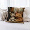 thumbnail image 1 of Funda de almohada de lino con adorables patrones de gatos, efecto tridimensional, estampado vivo de una sola cara para decoración del hogar, multicolor, 45x45 cm, perfecto para amantes de las, 1 of 6