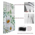 thumbnail image 6 of Eucalyptus Leaves Blackout Curtains for Bedroom/Living Room, Pinch Pleated Black Out Curtains, Daisy Spring Floral Botanical Wooden Room Darkening Window Drapes with Hooks 2 Panels, 39"x70", 6 of 8