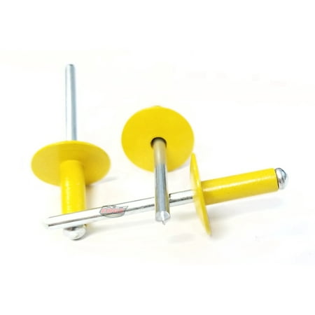 

Yellow 3/16 Rivet Large Flange Aluminum Head Steel Mandrel Blind Pop Rivets 100 pk