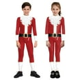 thumbnail image 2 of Zhuashum Outfits Boys 2Xl Solid Color Long Sleeve New Cartoon Printed Christmas Clothing Slim Leg Tights And Bodysuits Fashion Clothes White, 2 of 6