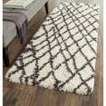 thumbnail image 6 of SAFAVIEH Belize Katriona Abstract Plush Shag Area Rug, Ivory/Charcoal, 6'7" x 6'7" Round, 6 of 6