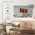 thumbnail image 4 of Elephant Stock Trio Of Highland Cows Wall Art - Horizontal Multi Panel Canvas - Living Room Wall Decor - Animal Multi Panel - White And Brown Decor - 23" x 14", 4 of 4