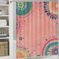 thumbnail image 5 of Bohemian Mandala (77) Shower Curtain Set 4PCs with Hooks Waterproof Bathroom Toilet Mat Lid Decor, 5 of 8