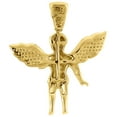 thumbnail image 3 of 10K Yellow Gold Diamond Mini Angel Pendant 1.33" Charm 0.15 CT., 3 of 4