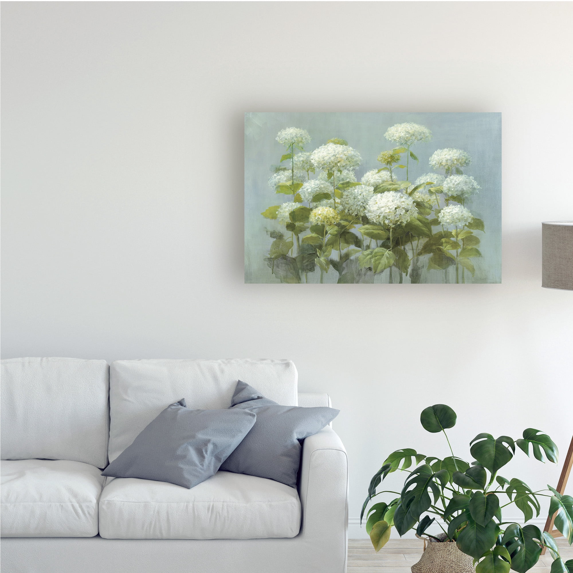 Trademark Fine Art 'White Hydrangea Garden' Canvas Art by Danhui Nai