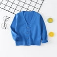 thumbnail image 2 of UAYOTSE Girls Warm Sweater for Girls Kids, Knitted Sweater with Round-Neck, Long Sleeve Solid Color, Girls Cardigans(1-2 Years,I86-Blue), 2 of 6