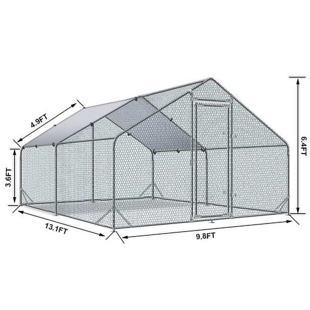 MAYEERTY 13'x10'x6' Metal Walk-in Chicken Coop Waterproof UV Cover Poultry Cage Outdoor