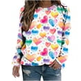 thumbnail image 1 of Birdeem Blouse à Manches Longues Imprimée pour Femmes, Col Rond, Tunique Décontractée pour la Saint-Valentin, 1 of 1