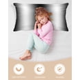 thumbnail image 3 of Black White Satin Pillowcase for Hair and Skin with Zipper, Soft Breathable Cooling Silk Pillow Cases, Gradient Gray Monochrome Minimalist Stripe Throw Pillow Covers King Size 20"x40", 3 of 6