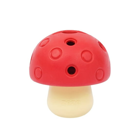 Rubber Treat Dispensing Toy for Aggressive Chewers, Mushroom Style Interactive Slow Feeder Tough Puzzle Toys Teeth Cleaning, Chew Toy for Small & Medium & Large Dogs