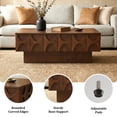 thumbnail image 6 of LKTART 38.6" Solid Wood Veneer Coffee Table with Storage & Sliding Top, Modern Mid Century Rectangle Center Table - Walnut, 6 of 17