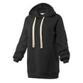 thumbnail image 2 of A2Y Women's Oversized Loose Fit Longline Long Sleeve Pockets Hoodie Sweatshirts Black L, 2 of 6