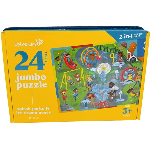 Upbounders Splash Park - 24 Piece 2-sided Jumbo Puzzle (Multicultural), Ages 3-6
