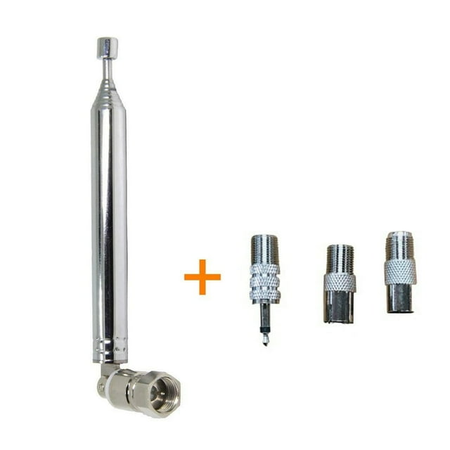 YOPTOP Antenne Radio FM 75 Ohm Type F Antenne Télescopique Mâle avec 3 Adaptateurs, Aucun, Aucun