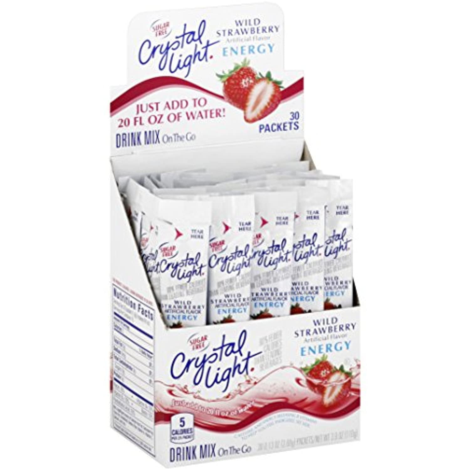 Crystal Light Energy Strawberry On-The-Go Powdered Drink Mix 30 Count