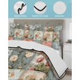 thumbnail image 4 of Quilts Twin XL Size, Elegant Spring Floral Soft Comforter Bedding Set for Bed, Farmhouse Summer Botanical Plaid Lightweight Quilted Bedspread with Pillow Cover(2 Pieces) for All Season, 68x98 Inch, 4 of 6