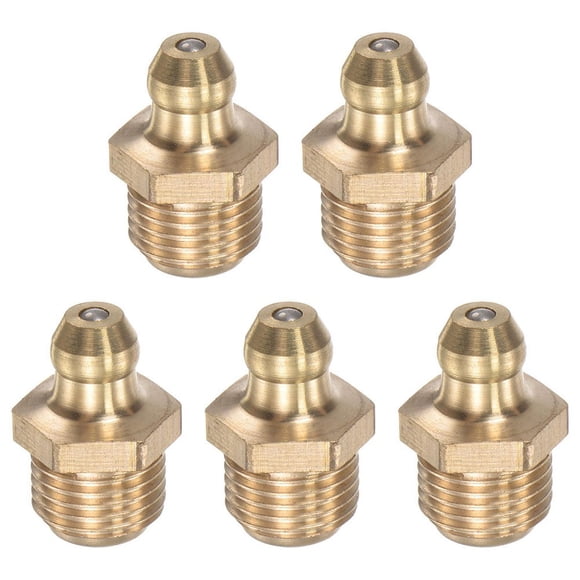 5Pcs Brass Straight Hydraulic Grease Fitting Accessories M10 x 1mm Thread