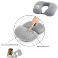 thumbnail image 4 of Pillow Air Cushion Self Inflating Button Travel Neck Inflatable Plane Car Train Portable Soft U Shaped Travel Flocking Fabric, 4 of 6