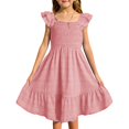 thumbnail image 1 of Girls Summer Dresses Smocked Sleeveless With Pockets, 1 of 4
