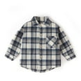 thumbnail image 2 of Diufon Toddler Boy Girl Shirt Jacket Fall Winter Cotton Lapel Long Sleeve Warm Coat Plaid Printed Outwear Jacket, 2 of 3