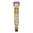 thumbnail image 3 of 2.33 ctw 3 Stone Anniversary Ring for Women | Round Cut Natural Amethyst | Hyperallergenic Solid 18K Yellow Gold, 3 of 5