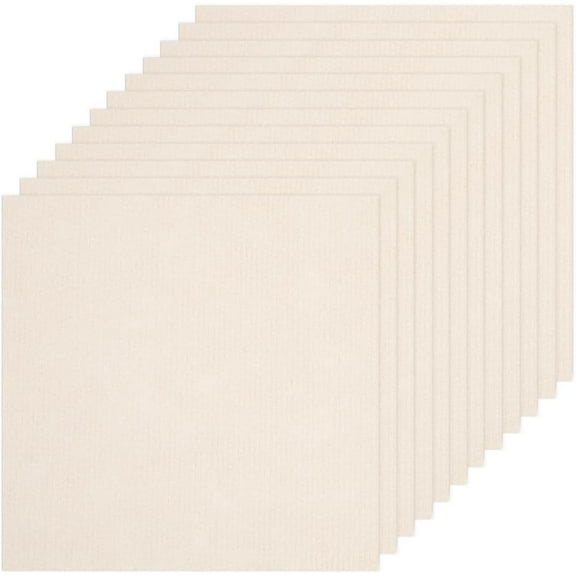 12Pcs Carpet Tiles Peel and Stick Self Adhesive Carpet Floor Tiles 12x12 Inch Square Anti-Slip Beige Soft Padded Mat Floor Covering for Bedroom Living Room Kitchen Indoor Outdoor Office